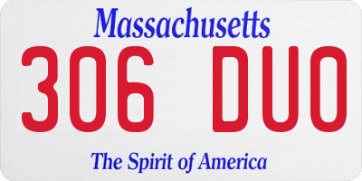 MA license plate 306DU0