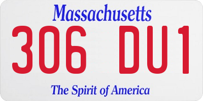 MA license plate 306DU1
