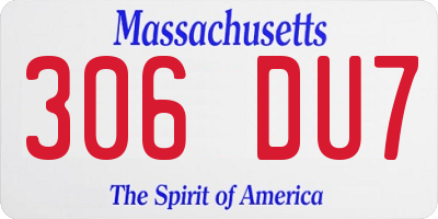 MA license plate 306DU7