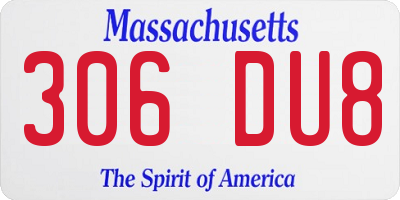 MA license plate 306DU8