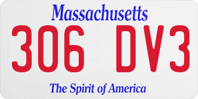 MA license plate 306DV3