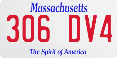 MA license plate 306DV4
