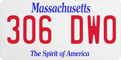 MA license plate 306DW0