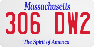 MA license plate 306DW2