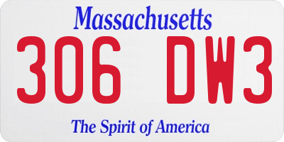 MA license plate 306DW3