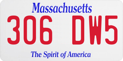 MA license plate 306DW5