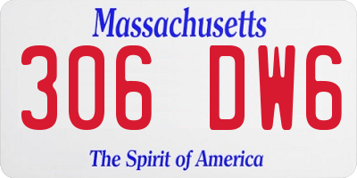MA license plate 306DW6