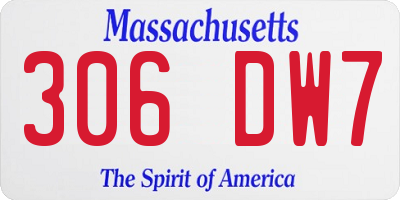 MA license plate 306DW7