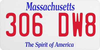 MA license plate 306DW8