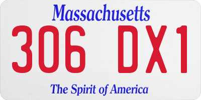 MA license plate 306DX1