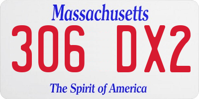 MA license plate 306DX2