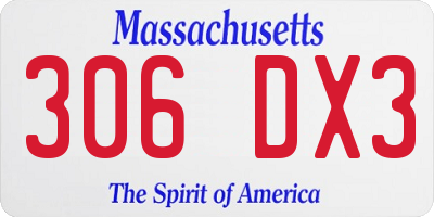 MA license plate 306DX3