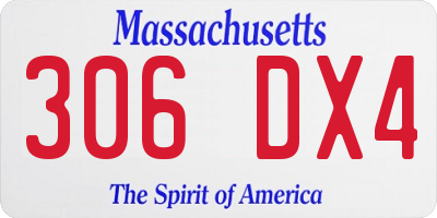 MA license plate 306DX4
