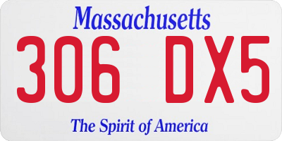 MA license plate 306DX5