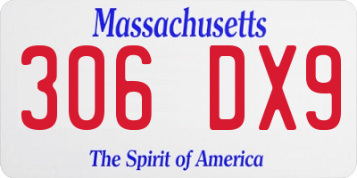 MA license plate 306DX9
