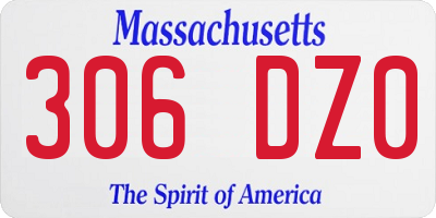 MA license plate 306DZ0