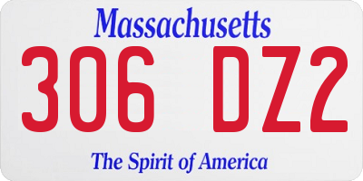 MA license plate 306DZ2