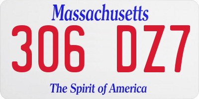 MA license plate 306DZ7