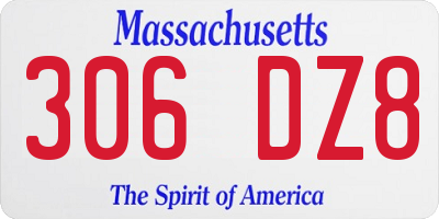 MA license plate 306DZ8
