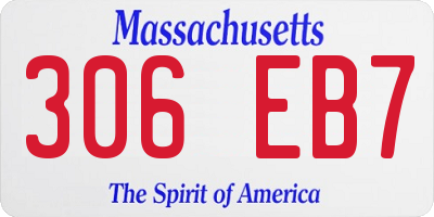 MA license plate 306EB7