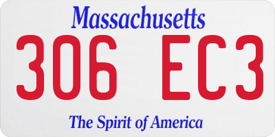 MA license plate 306EC3