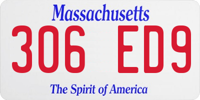 MA license plate 306ED9