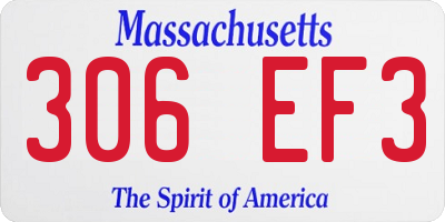 MA license plate 306EF3