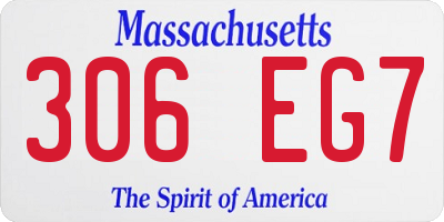 MA license plate 306EG7