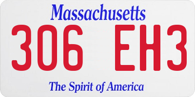 MA license plate 306EH3