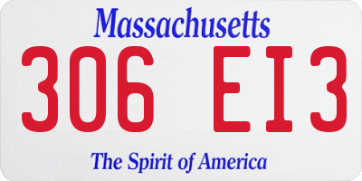 MA license plate 306EI3