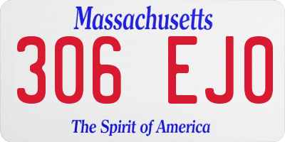 MA license plate 306EJ0