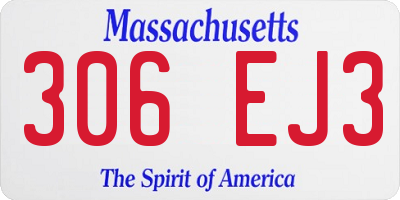 MA license plate 306EJ3