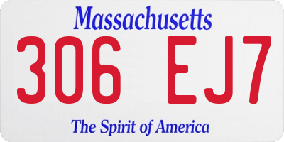 MA license plate 306EJ7