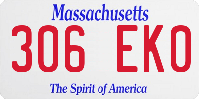 MA license plate 306EK0