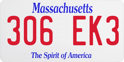 MA license plate 306EK3