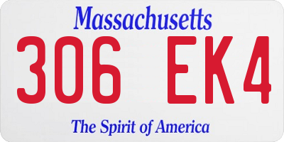 MA license plate 306EK4