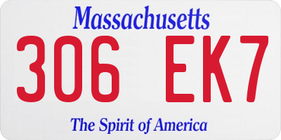 MA license plate 306EK7