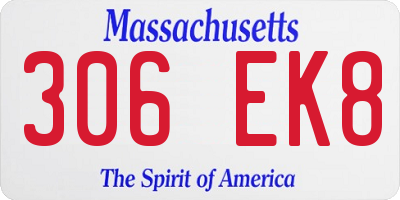 MA license plate 306EK8