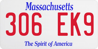 MA license plate 306EK9