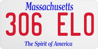 MA license plate 306EL0