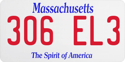MA license plate 306EL3