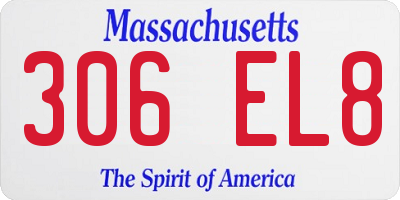 MA license plate 306EL8