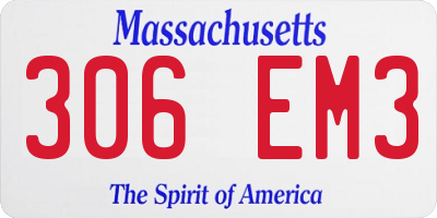 MA license plate 306EM3