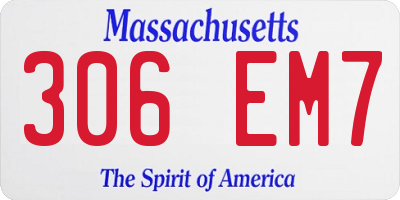 MA license plate 306EM7