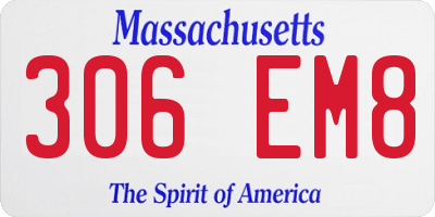 MA license plate 306EM8