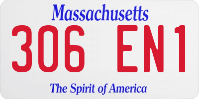 MA license plate 306EN1