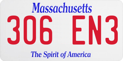 MA license plate 306EN3