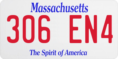 MA license plate 306EN4