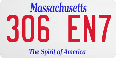 MA license plate 306EN7