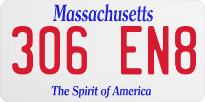 MA license plate 306EN8